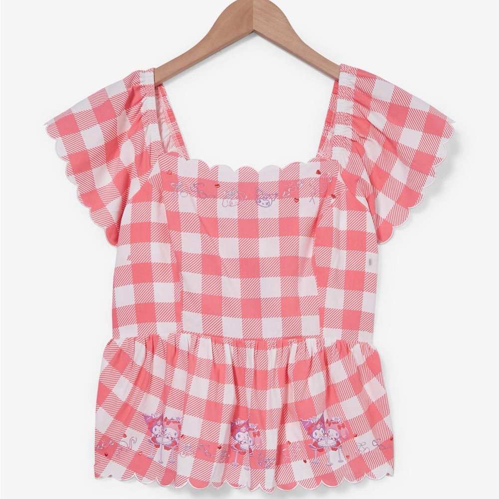 Sanrio My Melody & Kuromi Diner Checkered Tie-Back‎ Blouse BoxLunch Exclusive